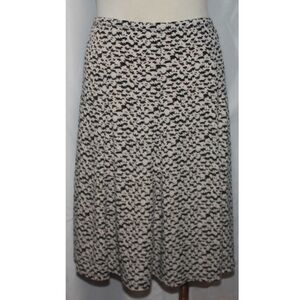 Axcess Liz Claiborne Pebble Print Tan & Black Stretch A-Line Midi Skirt Size M